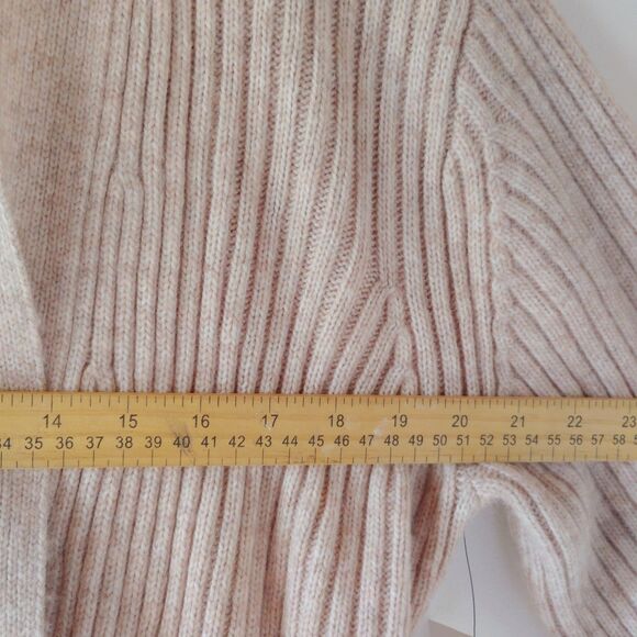 Nine West Women's Ribbed Belted Cozy Cardigan Sweater Cream Size S - Picture 8 of 8